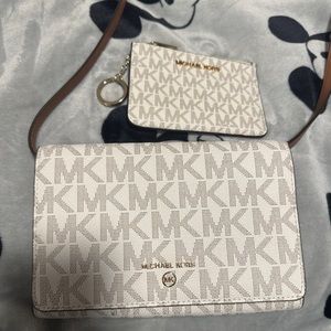 Michael Kors White Crossbody Bag With Matching Wallet